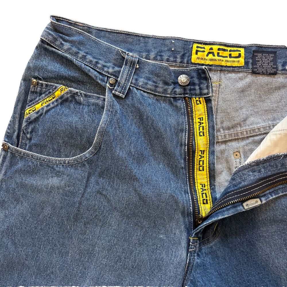 VTG Paco Jeans Mens 36x32 Blue Super Baggy Hip Hop Grunge Skater 90s Y2K